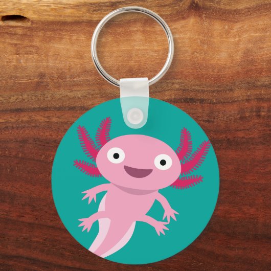 Funny Axolotl Illustratie Sleutelhanger (Voorkant)