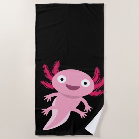 Funny Axolotl Illustratie Strandlaken (Voorkant)