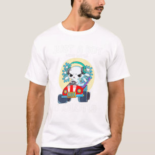 Funny Axolotl Kinder Cute Just a Boy who T-shirt