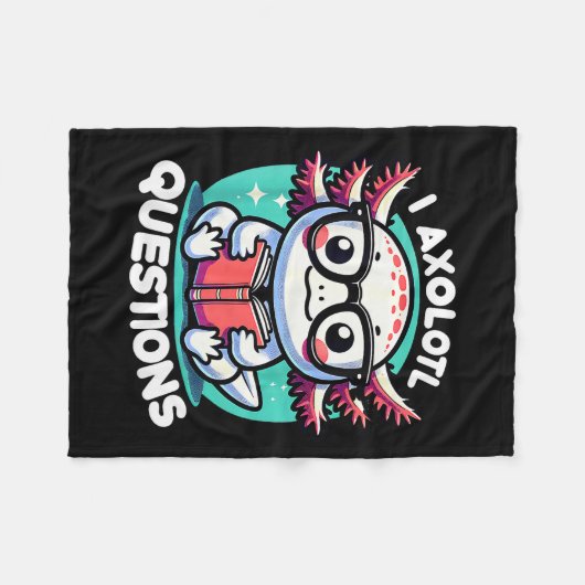 Funny Axolotl Questions Cute Axolotl  Fleece Deken (Voorkant (Horizontaal))