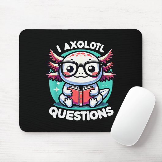 Funny Axolotl Questions Cute Axolotl Muismat (Met muis)