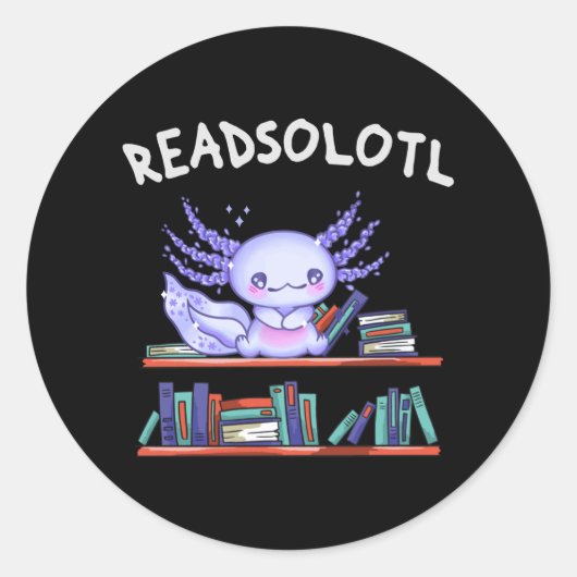 Funny Axolotl Ronde Sticker (Voorkant)
