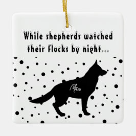Funny B&W | Duitse herder | Eigen kerstmis Keramisch Ornament