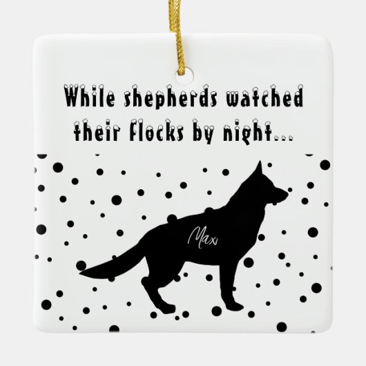 Funny B&W | Duitse herder | Eigen kerstmis Keramisch Ornament (Voorkant)