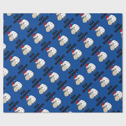 Funny Baa Humbug-kerstCartoon Cadeaupapier (Vlak)