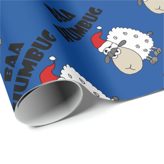 Funny Baa Humbug-kerstCartoon Cadeaupapier (Rol Hoek)