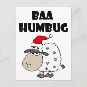 Funny Baa Humbug-kerstCartoon Feestdagenkaart