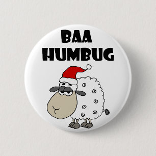 Funny Baa Humbug-kerstCartoon Ronde Button 5,7 Cm
