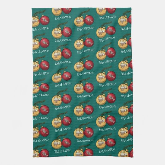 Funny Baa Humbug Sheep Christmas Cartoon Pattern Theedoek (Verticaal)