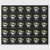 Funny Baby Bee Pun Dark BG Cadeaupapier (Vlak)