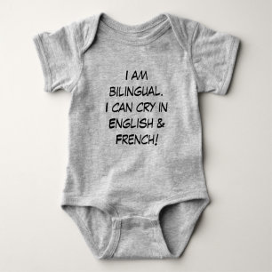 Funny Baby Bodysuit, Bilingual, Cute Baby Gift. Romper