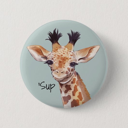 Funny Baby Giraffe gepersonaliseerd Ronde Button 5,7 Cm (Voorkant)