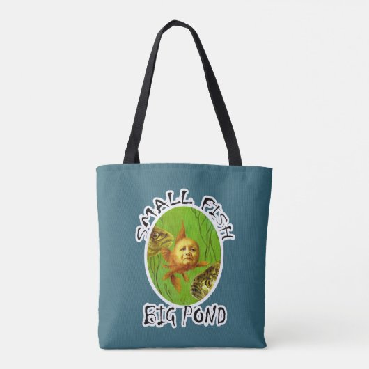 Funny Baby Goldfish Over Print Canvas tas (Achterkant)