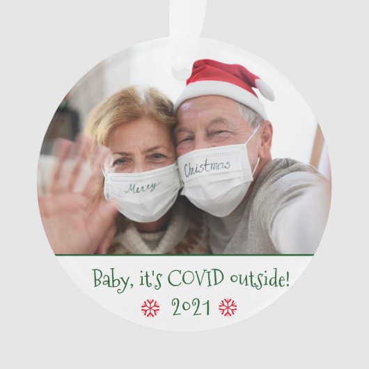 Funny Baby Het is Covid Outside Photo Snowflake Ornament (voorkant)