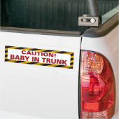 Funny Baby in Trunk Bumpersticker (Op Truck)