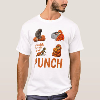 Funny Baby Monkey Punch Cute Primate Humor T-shirt