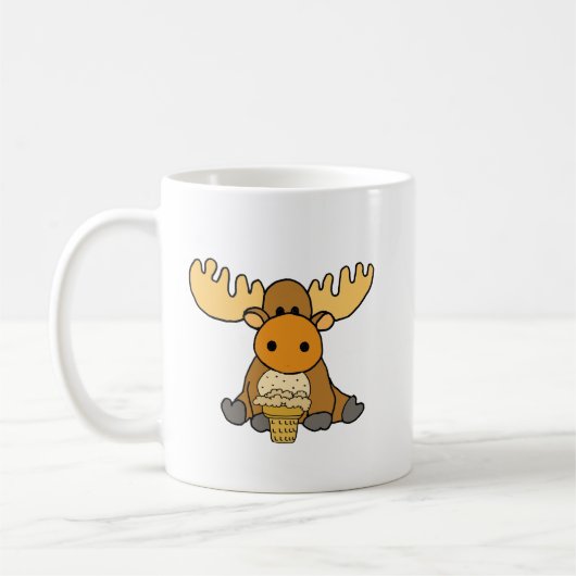 Funny Baby Moose eet Ice Cream Koffiemok (Links)
