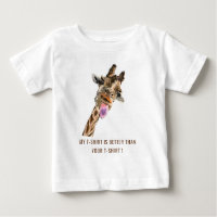 Funny Baby T-Shirt met Playful Giraffe - Lach