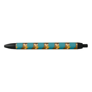 Funny Baby Zee Otter met Starfish Zwarte Inkt Pen