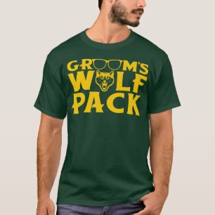 Funny Bachelor Party Grooms Wolfpack bruiloft T-shirt