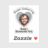 Funny Bachelorette Party Groom's Face Individual Sticker (Vel)