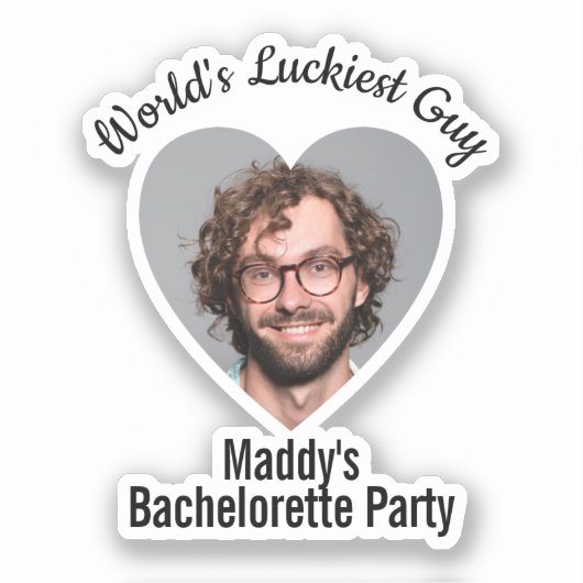 Funny Bachelorette Party Groom's Face Individual Sticker (Voorkant)