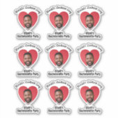 Funny Bachelorette Party Groom's Face Sticker (Voorkant)