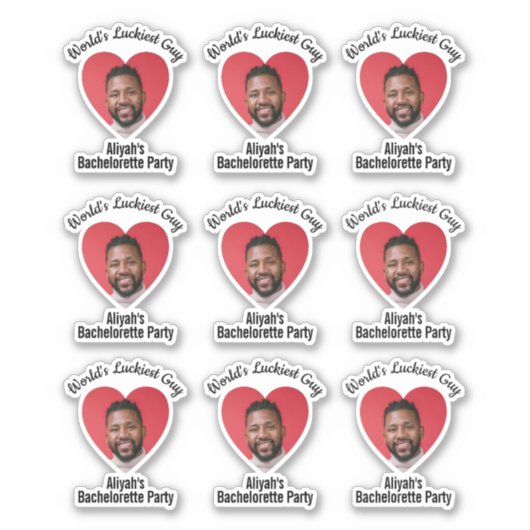 Funny Bachelorette Party Groom's Face Sticker (Voorkant)