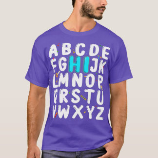 Funny Back to School Hi Alphabet Pre K kleuterscho T-shirt