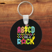 Funny Back To School Lightning Bolt Pre K Rock Kid Sleutelhanger (Voorkant)