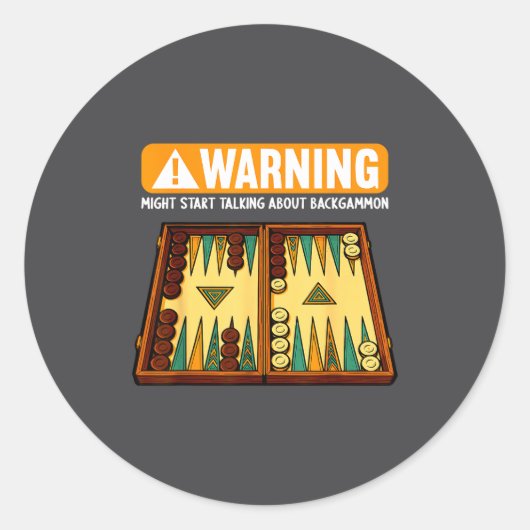 Funny Backgammon  Ronde Sticker (Voorkant)