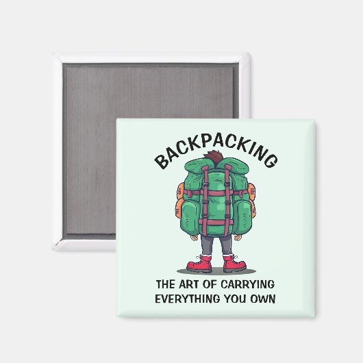 Funny Backpackaging Magneet (Voorkant / Achterkant)