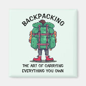 Funny Backpackaging Magneet (Voorkant)