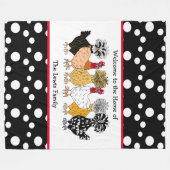 Funny Backyard Kippen Poolse Hens Polka Dot Fleece Deken (Voorkant (Horizontaal))