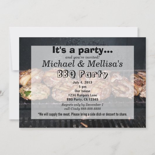 Funny Bacon BBQ, Uitnodiging (Achterkant)