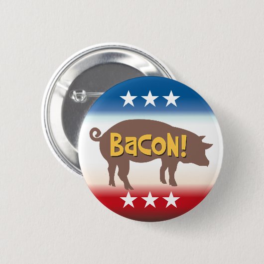 Funny Bacon Campaign Ronde Button 5,7 Cm (Voorkant /achterkant)