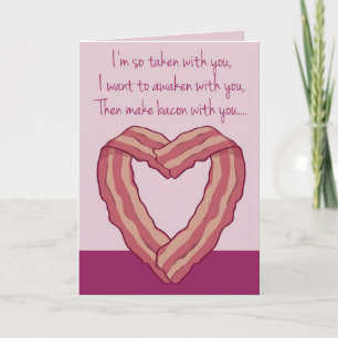 Funny Bacon Card Poem voor Valentijnsdag Feestdagen Kaart