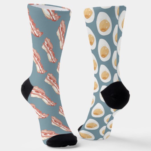 Funny Bacon en Eggs Pattern Sokken (Gebogen)