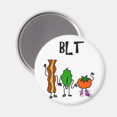 Funny Bacon, Lettuce en Tomato Cartoon Magneet (Voorkant / Achterkant)