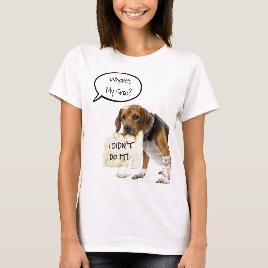 Funny Bad Chien chiot Où est mon T-shirt Chaussure (Devant)
