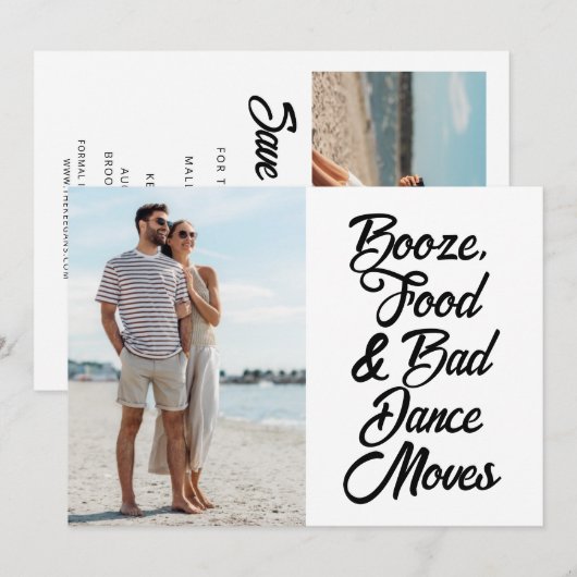 Funny Bad Dance Moves Photo Wedding Save The Date (Voorkant / Achterkant)