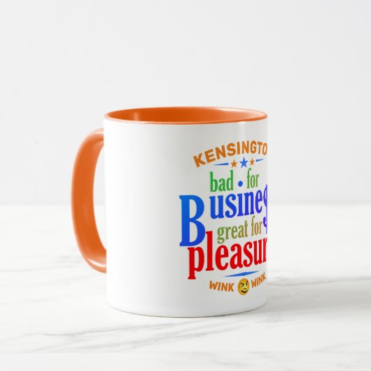 FUNNY Bad for Business Ideaal voor plezier Mok (Voorkant links)