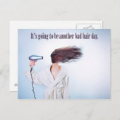 Funny Bad Hair Day carte postale (Devant / Derrière)