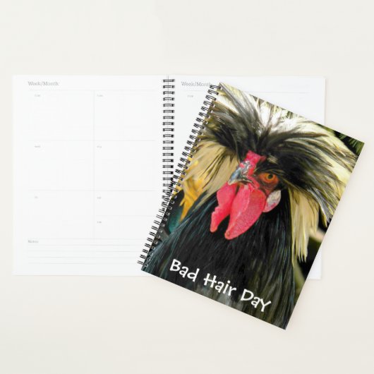 Funny Bad Hair Day Chicken Meme Planner (Display)