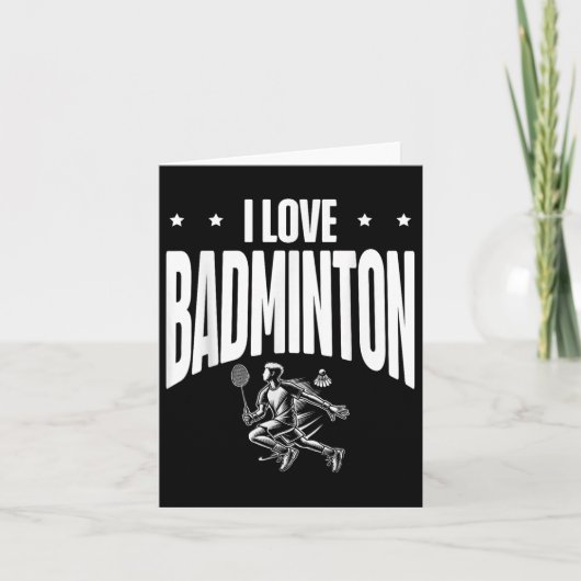 Funny Badminton Player Love Shuttle Design 1  Kaart (Voorkant)