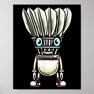 Funny Badminton Shuttle Player Design Mannen Dames Poster