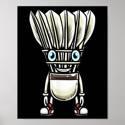 Funny Badminton Shuttle Player Design Mannen Dames Poster (Voorkant)