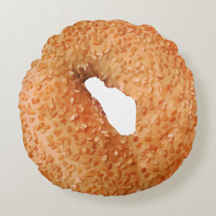 Funny Bagel Novelty Rond Kussen