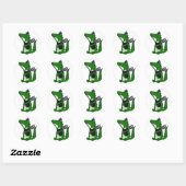 Funny Bagpipe Plays Alligator Ronde Sticker (Vel)