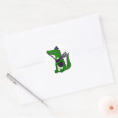 Funny Bagpipe Plays Alligator Ronde Sticker (Envelop)